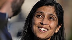 Usha Vanceová b�hem senátních voleb v Ohiu (8. listopadu 2022)