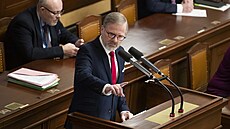 Sch�ze Poslanecké sn�movny. Na snímku premiér Petr Fiala (ODS). (5. prosince...