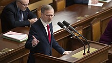 Schze Poslanecké snmovny. Na snímku premiér Petr Fiala (ODS). (5. prosince...