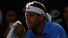 Argentinský tenista Juan Martín del Potro se na exhibici v Buenos Aires...
