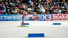 Markéta Davidová na trati sprintu v Kontiolahti