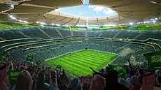 Vizualizace mezinárodní stadionu krále Salmána, který Saúdové hodlají postavit...