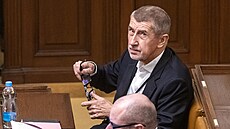 P�edseda ANO Andrej Babi� p�i jednání o rozpo�tu ve Sn�movn� 3. prosince 2024