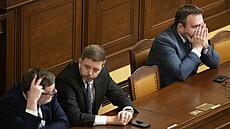 Ministi Zbynk Stanjura, Vít Rakuan a Marian Jureka pi jednání o rozpotu...