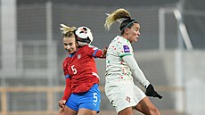 Teplice, 3.12. 2024, fotbal �esko  Portugalsko bará� o ME �eny. Vlevo Gabriela...