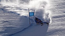Francouz Cyprien Sarrazin na trati super-G v Beaver Creeku.