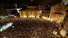 Dav o stovce tisíc lidí ve Valencii protestoval proti opo�d�né reakci ú�ad� na...