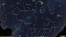 Pozice Jupiteru p�i jeho opozici ke Slunci, jak bude vypadat 7. prosince 2024.