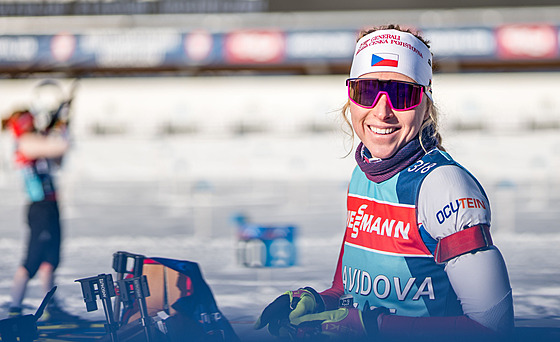 Markéta Davidová na �tvrte�ním tréninkem p�ed Sv�tovým pohárem v biatlonu v...