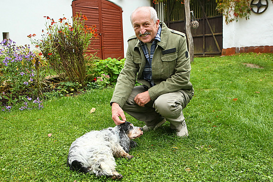 Old�ich Navrátil b�hem natá�ení Receptá�e prima nápad�, se svou milovanou...
