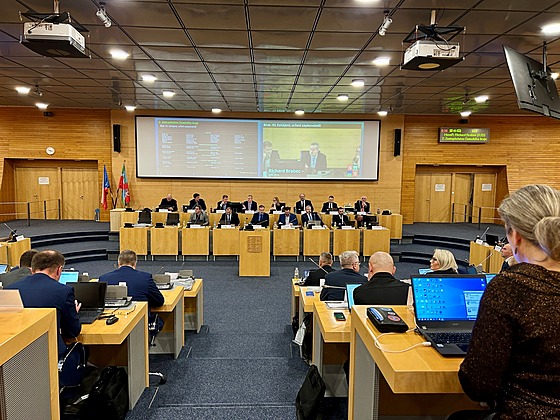 Snímek z jednání Zastupitelstva Ústeckého kraje.