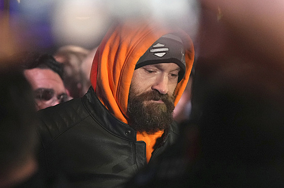 Britský boxer Tyson Fury p�ed zápasem v Rijádu