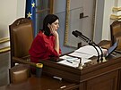 Markéta Pekarová Adamová (TOP 09) ve Snmovn, která projednává novelu zákona o...