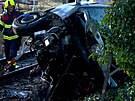 Nsledky stetu vlaku a osobnho auta v prask Liboci. (18. prosince 2024)