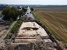 Plocha archeologickho vzkumu pi budovn okrun kiovatky v brnnsk...
