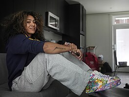 Basketbalistka Jayda Nobleová s jedním ze svých kousk�.