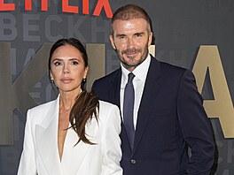 Victoria Beckhamová a David Beckham (Londýn, 3. íjna 2023)