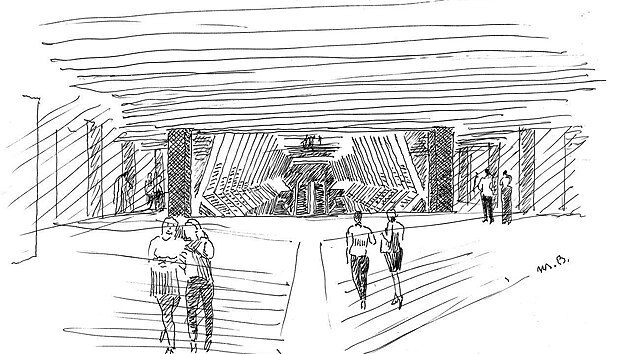 Grafick� n�vrh obchodn�ho centra Foxtown v obci Mendrisio