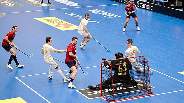 Josef R�par st��l� branku v z�pase proti N�mecku na MS 2024 v Malm�.