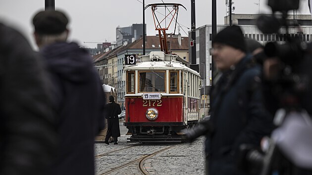 Slavnostn� zprovozn�n� prodlou�en� tramvajov� trat� ke stanici metra Pankr�c (13. prosince 2024)