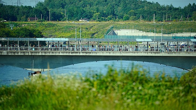 Most spojuj�c� estonsk� m�sto Narva s rusk�m m�stem  Ivangorod (24. �ervence 2024)
