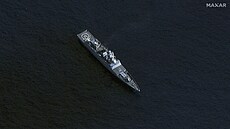 Ruská fregata Admiral Grigorovi u syrského pístavu Tartús (13. prosince 2024)