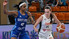 Basketbalistka Emma �echová (vpravo) z brn�nských �abin b�hem euroligového...