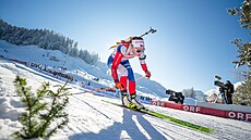 Jessica Jislová b�hem sprintu v Hochfilzenu.