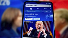 Trump íany zajímá. ínský uivatel internetu sleduje na mobilu volební výhru...