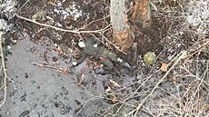 Snímek z dronu, který Ukrajina zveejnila 17. prosince 2024, ukazuje adu...