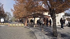 Kontrolní stanovi�t� na Pra�ském hrad�.