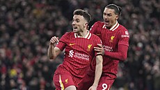 Fotbalisté Liverpoolu se radují z vyrovnávajícího gólu.