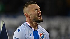 Ostravský úto�ník Erik Prekop slaví brzký gól.