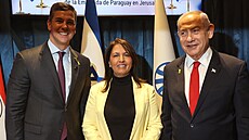 Paraguayský prezident Santiago Pena, izraelská ministryn� pro v�du a...