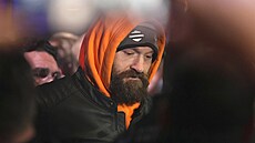 Britský boxer Tyson Fury p�ed zápasem v Rijádu
