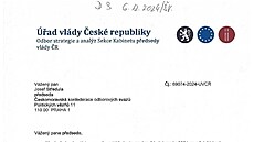 Dopis z Ú�adu vlády Josefu St�edulovi o platech (11. prosince 2024)