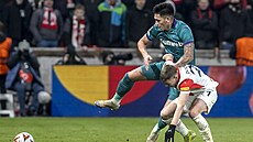 Momentka z utkání mezi Slavií a Anderlechtem.