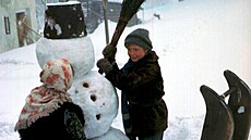 Vanda Kr�anská a Viktor Král ve filmu Krakono� a ly�níci (1980)