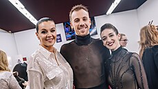 Iva Kubelkov�, Martin Pr�gr a Marta Dancingerov� v z�kulis� fin�le StarDance...
