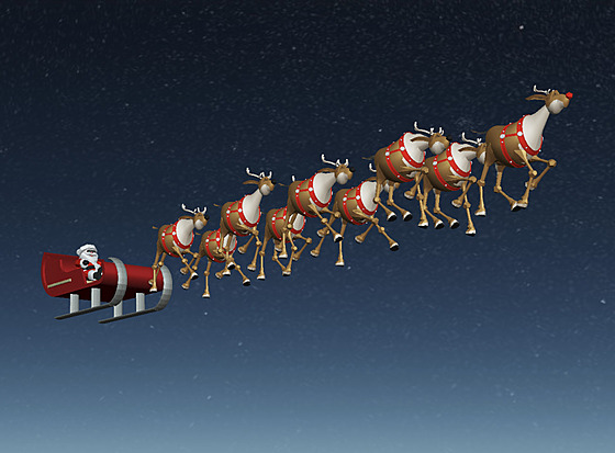Santa Claus a jeho sobí speení v aplikaci Flightradar24. (23.prosince 2024)