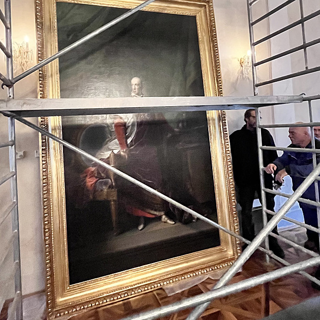 Na zámek Kynvart se po nároné rekonstrukci vrátil obraz císae Frantika I.