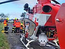 Zsah po nehod osobnho automobilu v katastru obce Starojick Lhota na...