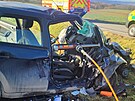 Z�sah po nehod� osobn�ho automobilu v katastru obce Starojick� Lhota na...
