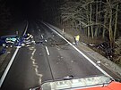�idi�ka dostala na namrzl� vozovce smyk, p�ejela do protism�ru, kde se st�etla...