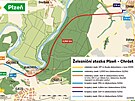 eleznin stezka Plze - Chrst na map.
