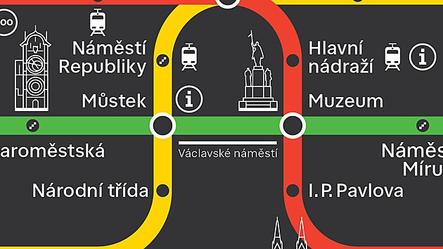 Nov schmata linek praskho metra, tzv. jezevci (prosinec 2024)