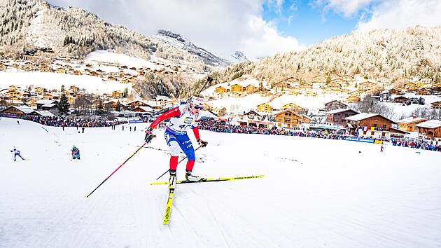 Tereza Voborn�kov� b�hem sprintu v Le Grand Bornand.