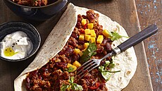 Chilli con carne v tortille
