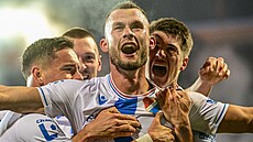 Erik Prekop z Baníku Ostrava se raduje z trefy proti Spart�.