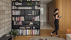 Materiálovou skladbu zútuln�ného bytu dopl�uje je�t� tmavá mo�ená dýha. Najdeme...